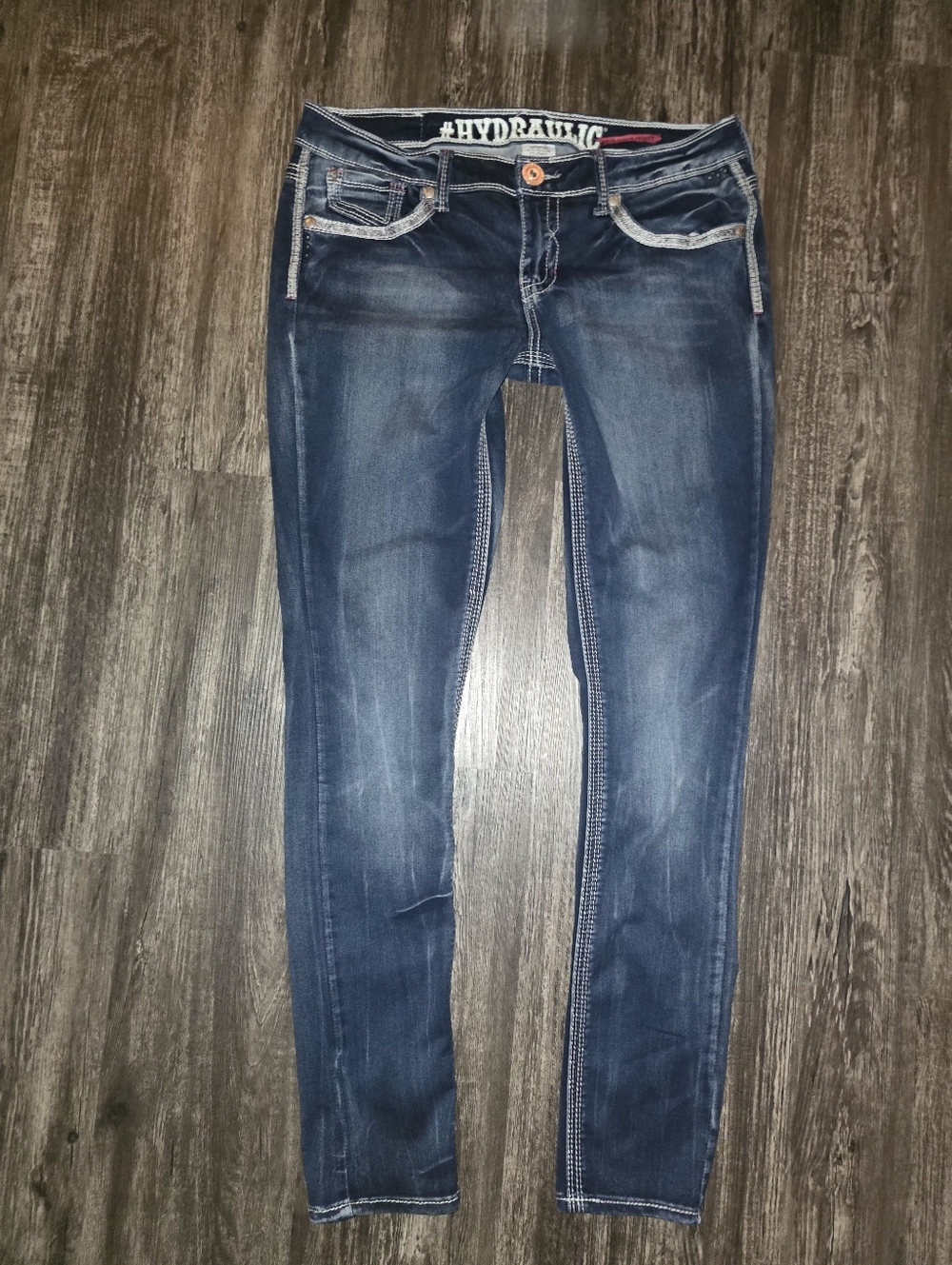 Hydraulic Women's Navy Skinny Jeans with Faded Wash 13/14